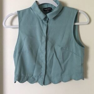 Light Turquoise Blue Sleeveless Crop Top